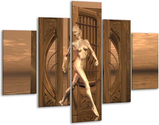 Peinture sur verre Abstrait | Marron, gris, blanc | 100x70cm 5Liège | Tirage photo sur verre |  F003160