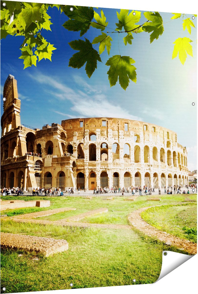 Gards Tuinposter Colosseum in Rome, Itali� - 120x150 cm - Tuindoek - Tuindecoratie - Wanddecoratie buiten - Tuinschilderij Multikleur
