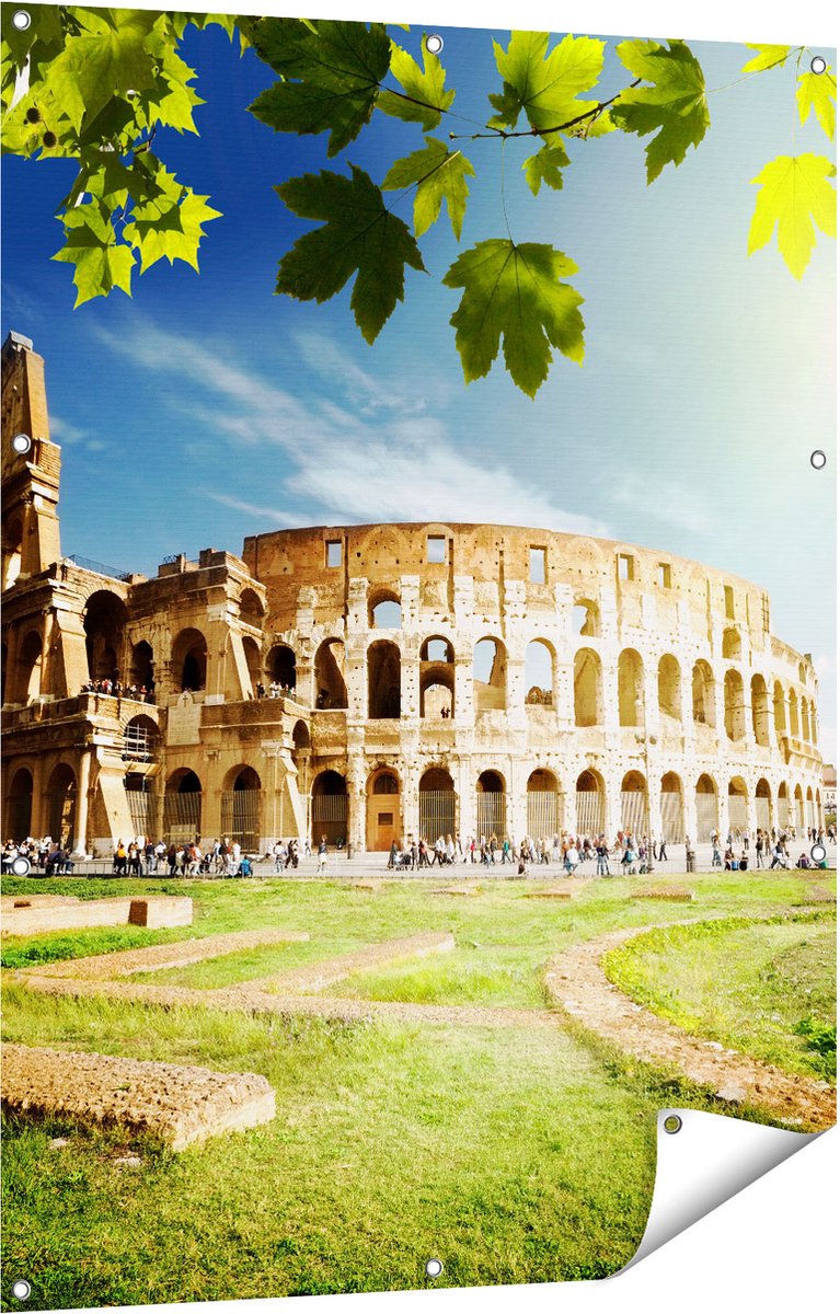 Gards Tuinposter Colosseum in Rome, Itali� - 90x120 cm - Tuindoek - Tuindecoratie - Wanddecoratie buiten - Tuinschilderij Multikleur