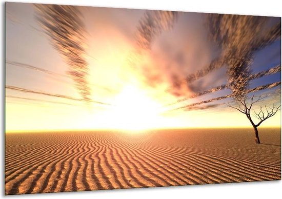 Peinture sur verre Sunset | Blanc, jaune, gris | 120x70cm 1Hatch | Tirage photo sur verre |  F000248