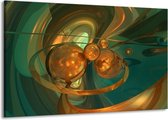 Peinture sur toile Abstrait | Bleu, or, marron | 140x90cm 1 Liège