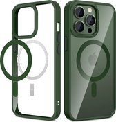 iPhone 13 Pro Max MagSafe Hoesje Groen - iPhone 13 Pro Max MagSafe Case Transparant Groen - Magsafe Hoesje iPhone 13 - Shockproof MagSafe Hoesje iPhone 13 Pro Max - iPhone 13 Pro Max Transparant Hoesje Groen