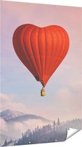Gards Tuinposter Luchtballon in de Vorm van een Hart - 120x180 cm - Tuindoek - Tuindecoratie - Wanddecoratie buiten - Tuinschilderij