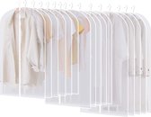 16 stuks kledingzakken kledinghoezen lang 60 x 120/100/80 cm, transparant, hoogwaardige kledingzakken met ritssluiting, voor pakken, jurken, jassen, overhemden, kleding opbergen, organisatie