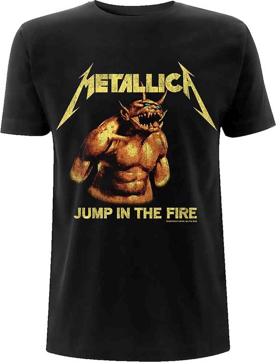 Metallica Heren Tshirt Jump In The Fire Vintage Zwart