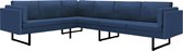 Bol.com vidaXL - Hoekbank - stof - blauw aanbieding