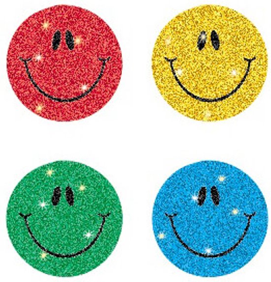 Glitter Smiley Stickervellen 440 Beloningsstickers voor Kinderen