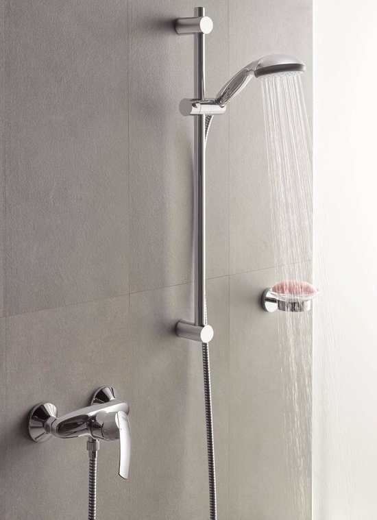 Set de douche (barre + pommeau + flexible) Couleur chrome