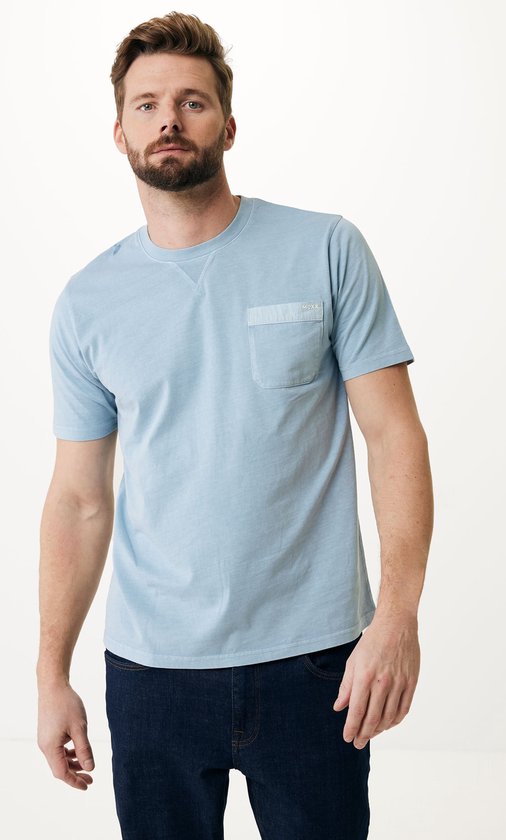 Garment Dye Short Sleeve T-shirt Mannen - Lichtblauw - Maat M