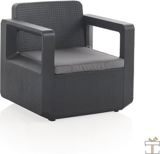 Ensemble de jardin de Luxe Happyment - 4 personnes - Table de salon - Coussins lavables - Ensembles de jardin - Table de jardin avec chaises - Salon de jardin