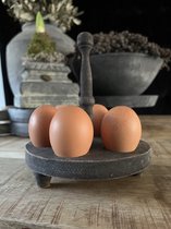 Vita Autentica Ei houder Hout - Home Deco - Landelijke stijl - Eieren houder - Rond - Voor 6 Eieren - Ø15x17 cm