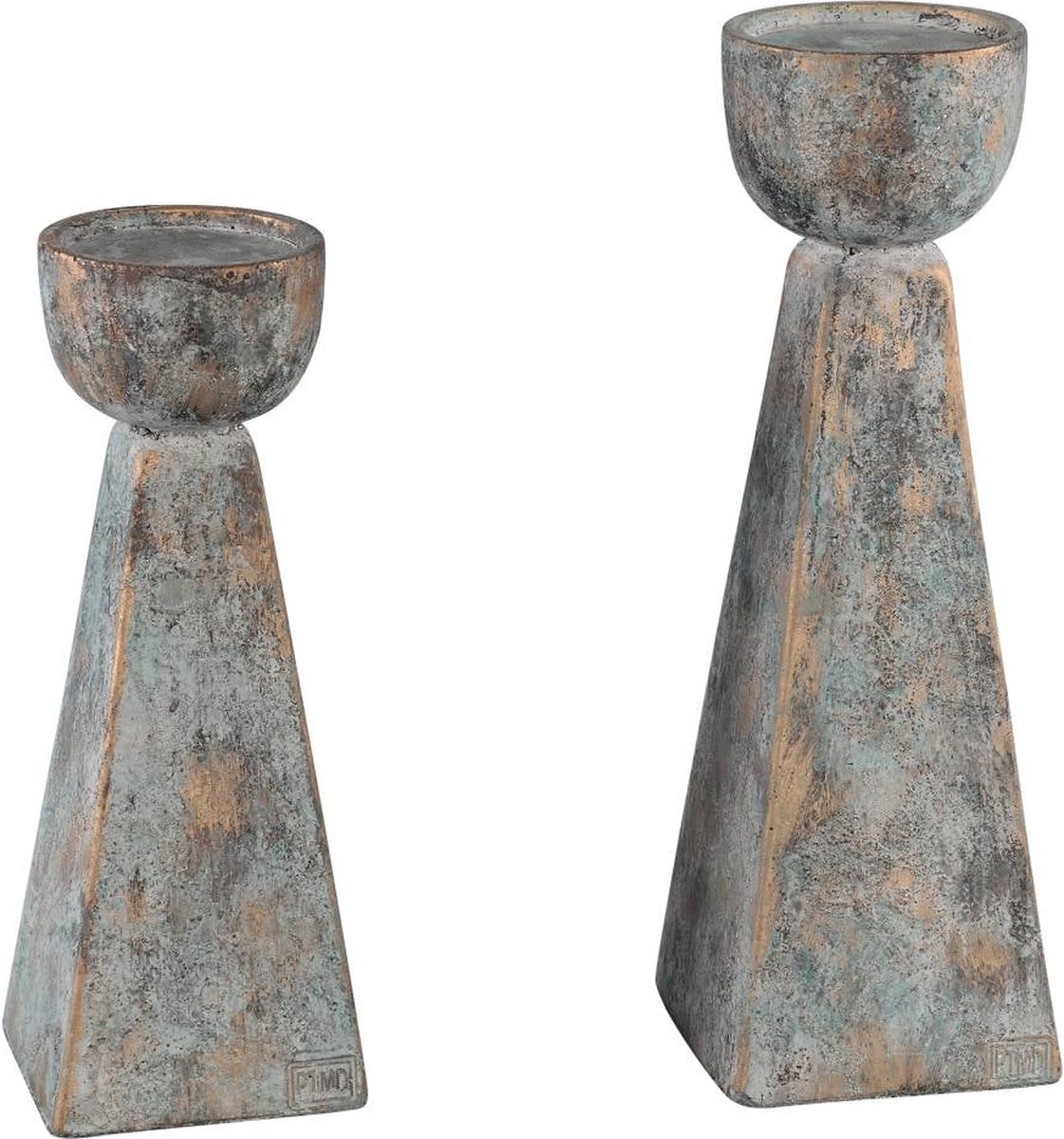 PTMD COLLECTION PTMD Zavis Kandelaar - 12 x 12 x 37 cm - Cement - Grijs