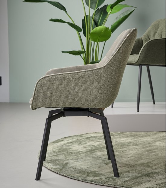 Eetkamerstoel wolfheze microvezel groen 58 x 85 x 64 cm bxhxd