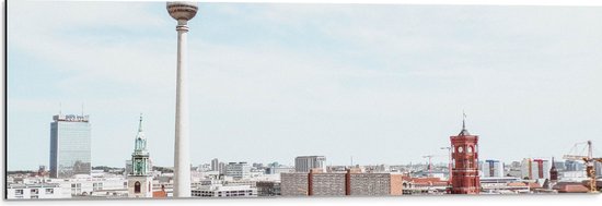 Dibond - Duitse Stad met Mooie Gebouwen - 90x30 cm Foto op Aluminium (Met Ophangsysteem)