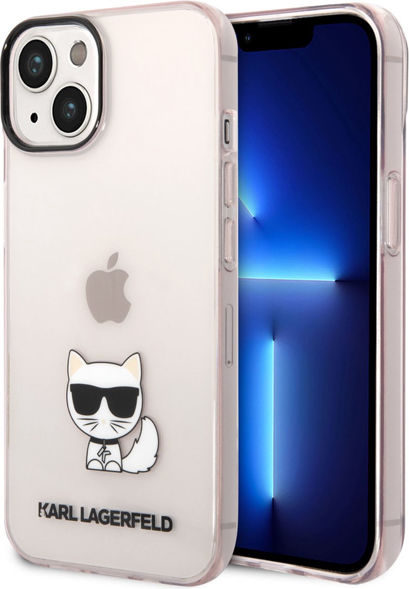 Karl Lagerfeld iPhone 14 TPU Back Cover Hoesje - Roze - Bescherm je Telefoon Perfect!