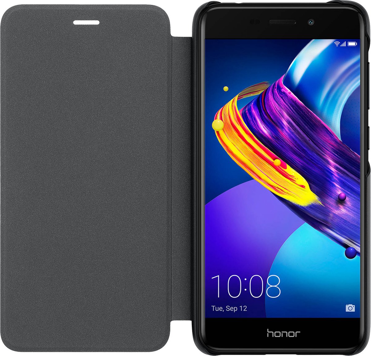 Honor, Honor 6C Pro Folio Ultra-Slim Leren Hoesje, Zwart