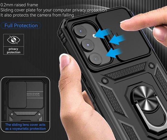 Coque Samsung Galaxy A14 - Coque MobyDefend Armor avec Ring rotatif - Rose - Coque pour téléphone portable - Coque adaptée pour : Samsung Galaxy A14