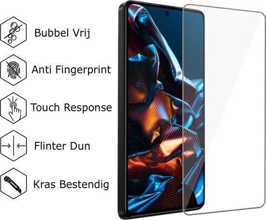 Coque Xiaomi Poco X5 + Protecteur d'écran Xiaomi Poco X5 - Coque en Glas trempé + Coque antichoc - Transparente