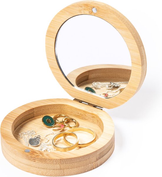 Sieradendoos - Sieradenhouder - Juwelendoos - Voor volwassenen - Met spiegeltje - Bamboe - Moederdag cadeautje