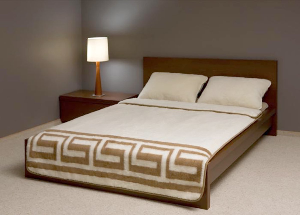 OnceDoce® Wollen Deken 100% Premium Merino Wol Fluweelzacht - OnceDoce® 470 g/m² Ademend en Heerlijk Warm – COCO CREAM - Wasbaar - 220x200cm wit ivoor bruin