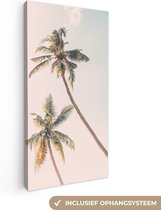 Canvas Schilderij Palmbomen - Lucht - Natuur - Wolken - 40x80 cm - Wanddecoratie