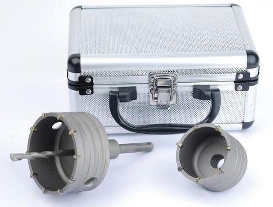 VDT Dozenboor Kroonboor 65+80 mm Aluminium koffertje