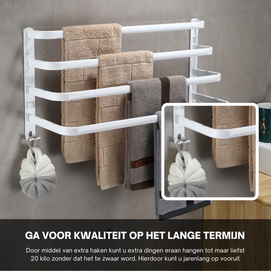 Handdoekhouder voor in de badkamer, douche, handdo