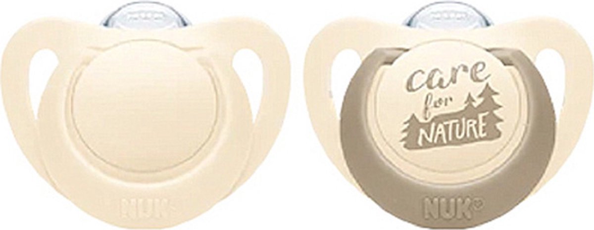 Goedkoopste NUK | For Nature | Siliconen fopspenen | Gemaakt van natuurlijke grondstoffen | crème | set van 2 6-18 maanden