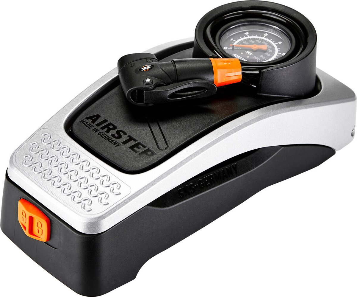 Bol.com SKS Airstep voetpomp met manometer - 7 Bar - Zwart aanbieding