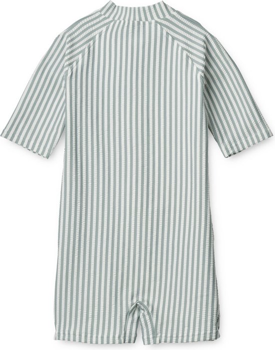 Liewood Max seersucker swim jumpsuit Y/D stripe Sea blue/white