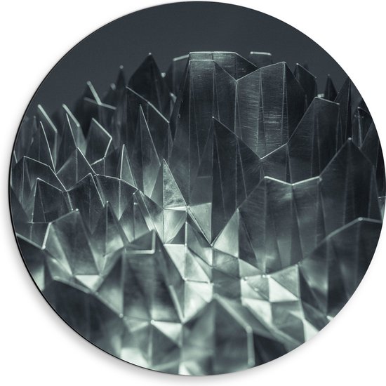 Dibond Muurcirkel - Abstracte IJzeren Pinnen - 50x50 cm Foto op Aluminium Muurcirkel (met ophangsysteem)