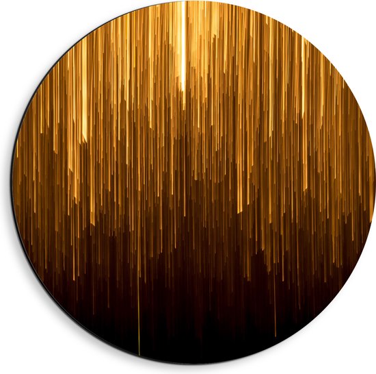 Dibond Muurcirkel - Abstracte Gouden Strepen - 40x40 cm Foto op Aluminium Muurcirkel (met ophangsysteem)