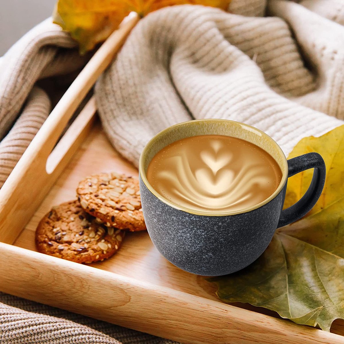 Lot 6 Tasses Café BYCNZB 355ml - Céramique Sans Plomb - Lave-vaisselle Et Micro-ondes