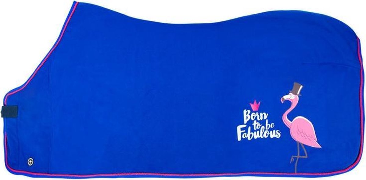 PFIFF fleecedeken Fabulous Flamingo 145 / 185 Blauw