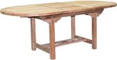 160-210x100x76cm 4 cm blad uitschuifbare ovale teaktafel