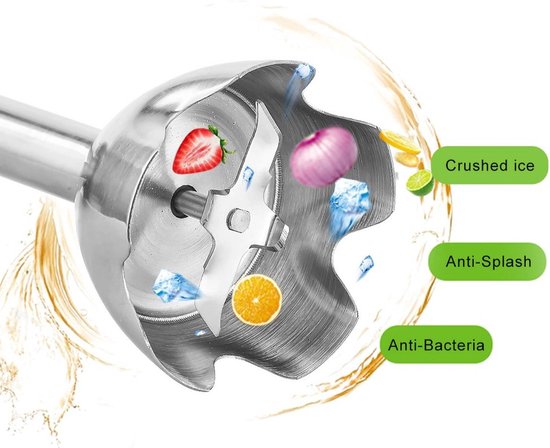 Staafmixer - 4-in-1 - 1200W - RVS - Blender - Smoothie maker - Met de hand van MOA — afbeelding 2