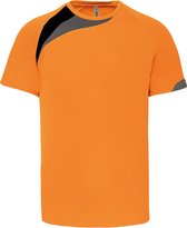 Herensportshirt 'Proact' met korte mouwen Orange/Black/Grey - M
