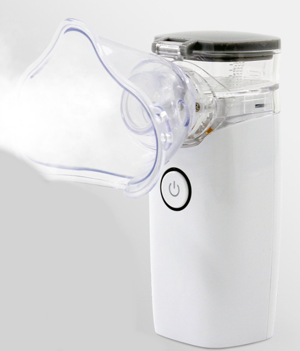 Aerosoltoestel - Ultrasone Vernevelaar Inhalator – Inhalatieapparaat voor Kinderen, Volwassenen en Baby’s – Helpt tegen Luchtwegaandoeningen - Incl. 2 mondstukken
