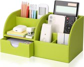 Multifunctionele organizer met 7 vakken, kunstleer, voor het bureau, groen