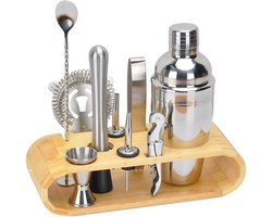 SensaHome - 10-Delige Luxe Cocktail Shaker Set - Bartending Kit - 350 ml - RVS - Inclusief Standaard - Lekvrij - Vaatwasser bestendig - Cadeau Tip! Image