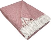 Plaid Wol - HELSINKI - Oud Roze (140x200cm) - Wollen Deken - 100% Zuivere Scheerwol - Plaids.shop® Collectie