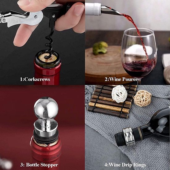 Ouvre-bouteille en métal pour bouteille de vin rouge, ouvre-bouteille,  tire-bouchon, outils essentiels pour bar, cuisine, gadget décapsuleur