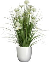 Bouquet de fleurs Fleurs artificielles blanc - en pot blanc - céramique - H70 cm