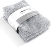 Gastenhanddoek 3-delige set, 30 x 50 cm (zilvergrijs) – hoogwaardige, zachte en absorberende gastendoekjes in premium kwaliteit – 100% natuurlijk katoen