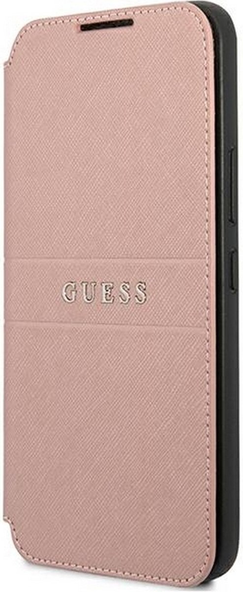 Guess Saffiano Wallet Book Case - Geschikt voor Samsung Galaxy S22 Plus (S906) - Roze