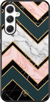 Casimoda® hoesje - Geschikt voor Samsung Galaxy A54 - Marmer Triangles - Zwart TPU Backcover - Marmer - Multi