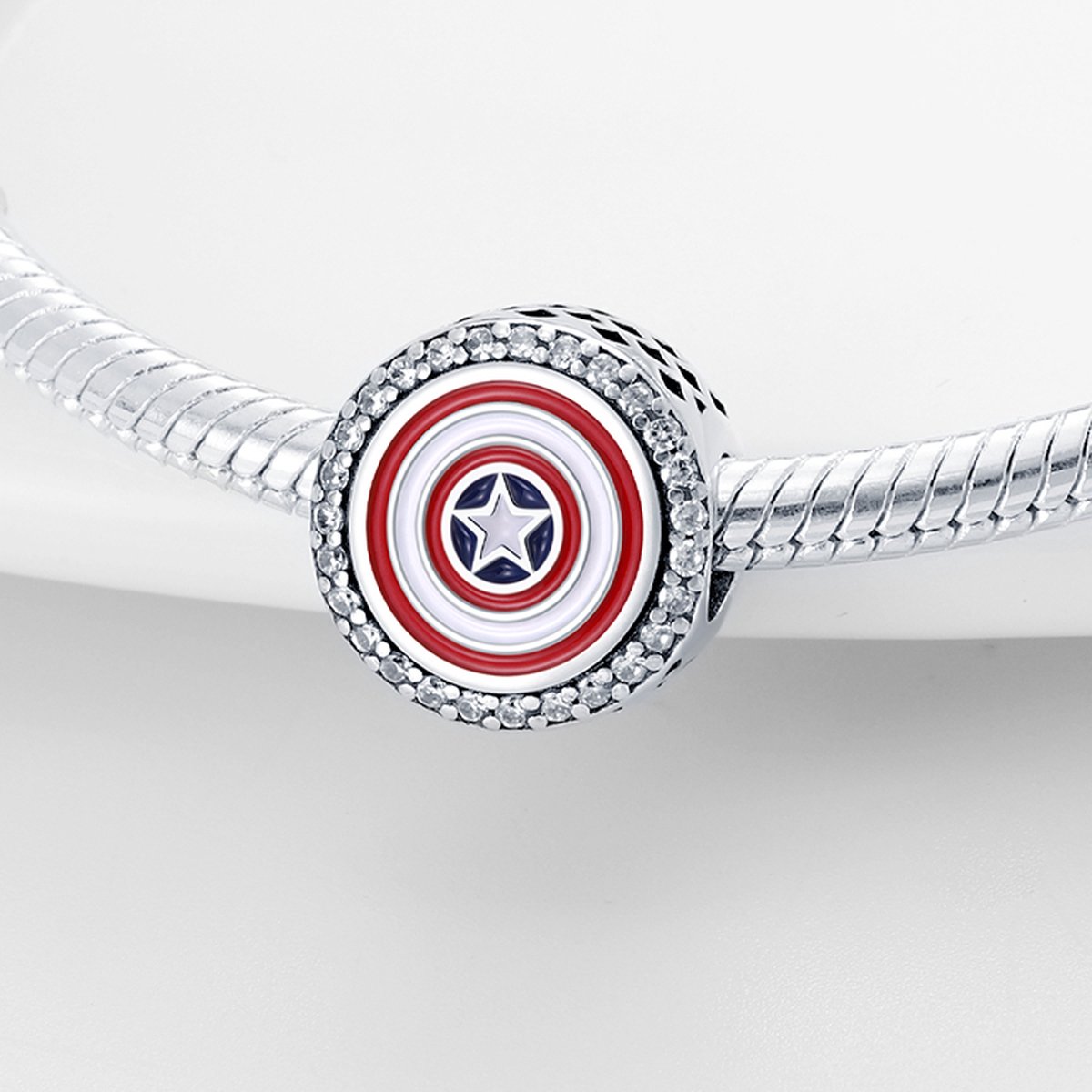 Charme pour Bracelet Pandora, The Avengers Captain America Shield, Charme  suspendu