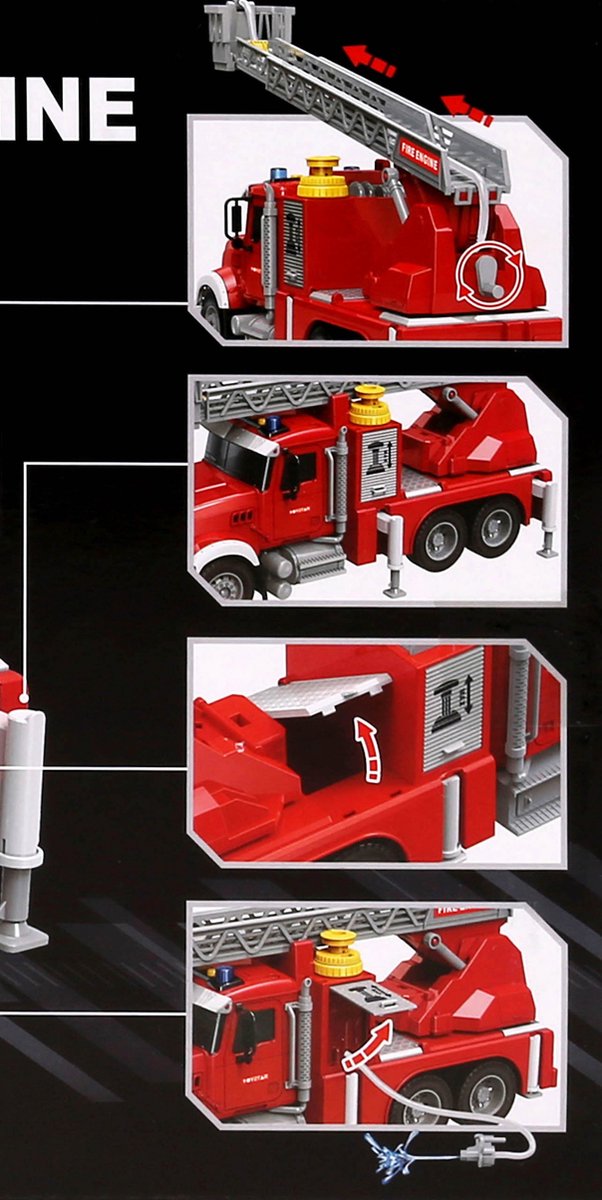 MEGA CREATIVE - Voiture, camion de pompier rouge avec eau, à