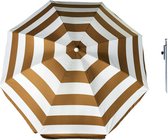 Parasol - Goud/wit - D140 cm - incl. draagtas - parasolharing - 49 cm
