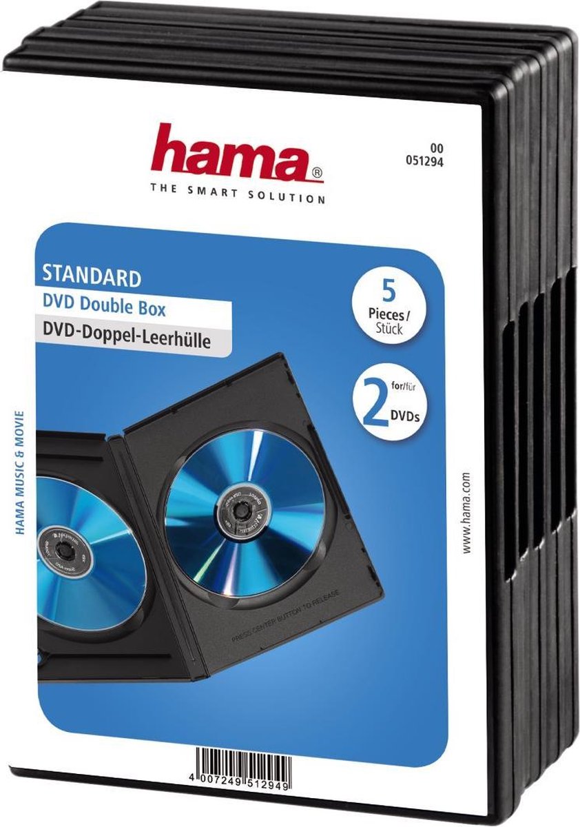 Hama 04751294 DVD Dubbel-box - 5 stuks